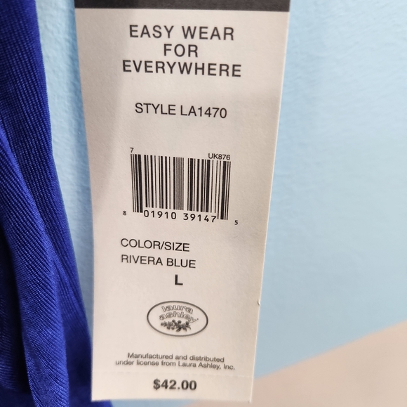 NWT Laura Ashley Easy Wear Blue Sleeveless Top - Picture 8 of 8